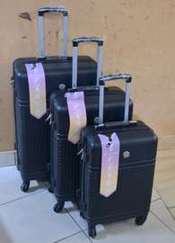 3-Piece Black Hard Shell Luggage Set with Spinner Wheels