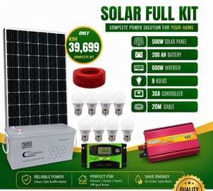 Solar Full Kit 500W Panel 200AH Battery 600W Inverter