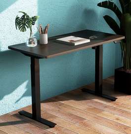 Adjustable Standing Desk Dark Wood Finish