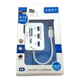 Multi-slot Card Reader with USB Hub 3.0