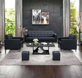 Reception 5 Seater Leather Office Sofa