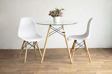 Stylish 2-Seater Plastic Kitchen Table and Chair Set