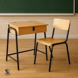 School desk and chair ( school lockers.