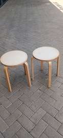 Classic Scandinavian-style wooden stools