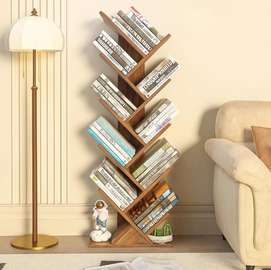 8 Tier Wooden Open Bookshelf