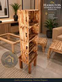 Wooden Storage Shelf Solid Wood Natural Finish