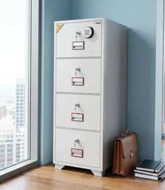 Secure 4-Drawer Diplomat safe with Combination Lock