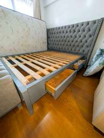 6 by 6 Bed Frame, with Under-Bed Storage & Mattress
