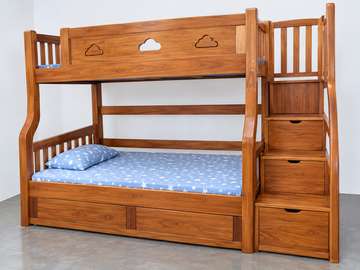 Kids Furniture; Smooth Finish Wooden Kids Double Bed