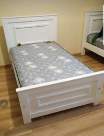 White Wooden Double Bed Frame Classic Design
