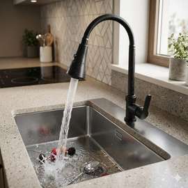 Matte Black Kitchen tap flexible Sprayer
