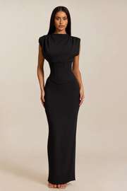 Elegant Black Evening Dress Sleeveless Bodycon Gown