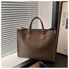 Designer Monogram Large Brown Tote Bag Leather Handles