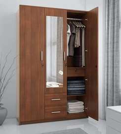 Wardrobe; Wooden Clothes Wardrobe With 3-Door