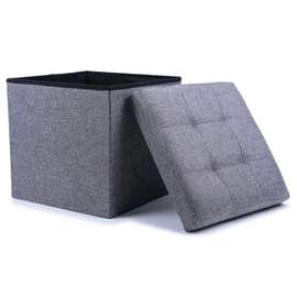 LASA 38cm Foldable Square Storage Ottoman Cube Box – Padded