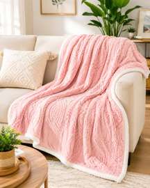 Lambswool Double Sided Throw Blanket