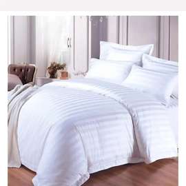 Premium cotton Egyptian white Striped bedsheets set