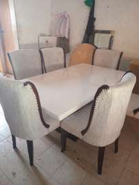 Elegant 6-Seat White Oval Dining Table Set