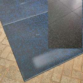 Durable Rubber Gym Flooring Mats 1m x 1m doted Blue