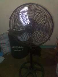 Unbranded Black Stand Fan Adjustable Height 3-Blade