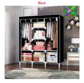 Portable Wooden Wardrobe with Canvas Cover