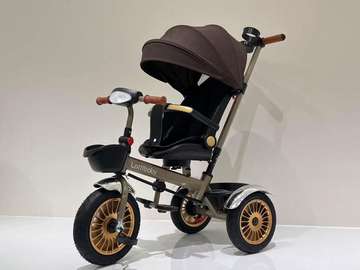 Lollipoly Kids Tricycle Brown Black with Canopy