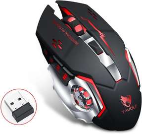 T-WOLF Q13 Wireless Rechargeable black Gaming Mouse