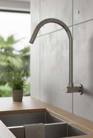 Stainless Steel Wall-Mount Kitchen Faucet High-Arc