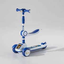 Kids 3-Wheel Scooter Blue LED Adjustable Handlebar