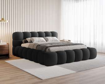 Bed Frame; Comfortable Upholstered Bubble Bed