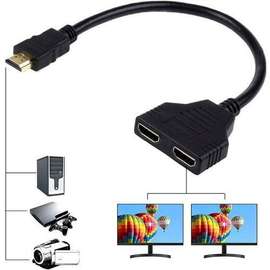 HDMI Splitter Cable 1 Male To Dual HDMI 2 Female Y Splitter
