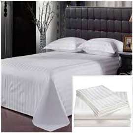 Excecutive white stripped cotton bedsheets