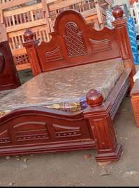 Solid Wood Double Bed Frame Brown Classic Design