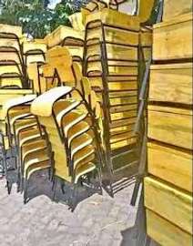 Durable Wooden Stackable school lockers and Chairs.