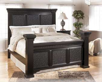 Classic King Size Bed Frame Dark Wood Solid Wood