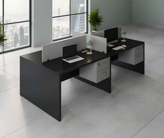 Office Four  people working station desk