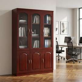 3-Door Mahogany Office Cabinet