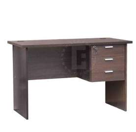 Sturdy Dark Brown Office Desk with Locking Drawers