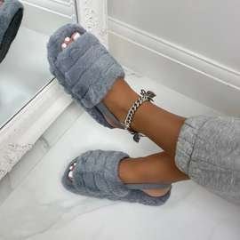 Fluffy sandals