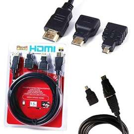 3 in 1 HDMI TO HDMI Mini HDMI Micro HDMI Cable Adapter