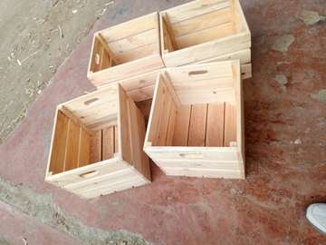 Wooden crates.