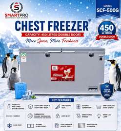 Smartpro 500G 450L double door chest freezer