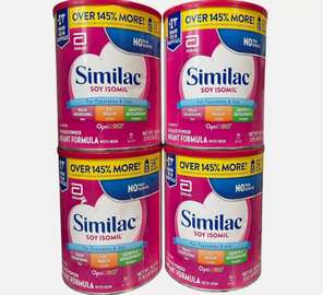 Similac Soy Isomil Baby Formula, 4 Tins, 873g each