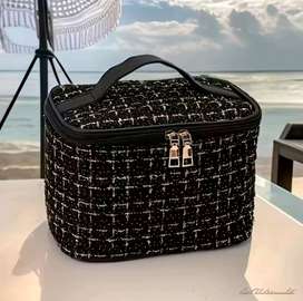 Tweed luxury cosmetic bag organizer