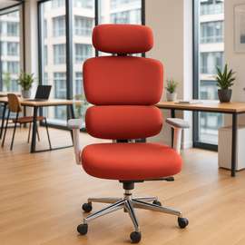 Office Chair; Orange Fabric Office Chair in Gekano