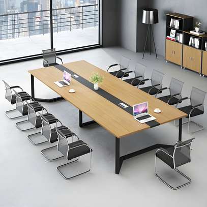 240cm Wood Steel Fixed Frame Office Table image 2