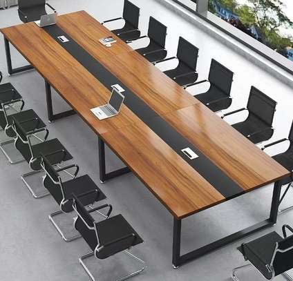 Metal Frame Wooden Boardroom Table image 4