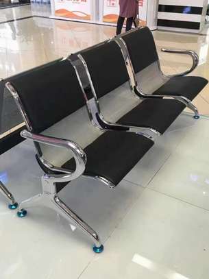 Office Bench: 3 Seater Black Office Bench In Magena image 7