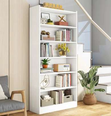 5 Tier Durable Wood Home Office Bookshelf image 3