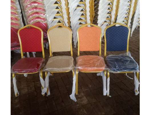 Office Chair: Brown Steel Base Banquet Chair image 3